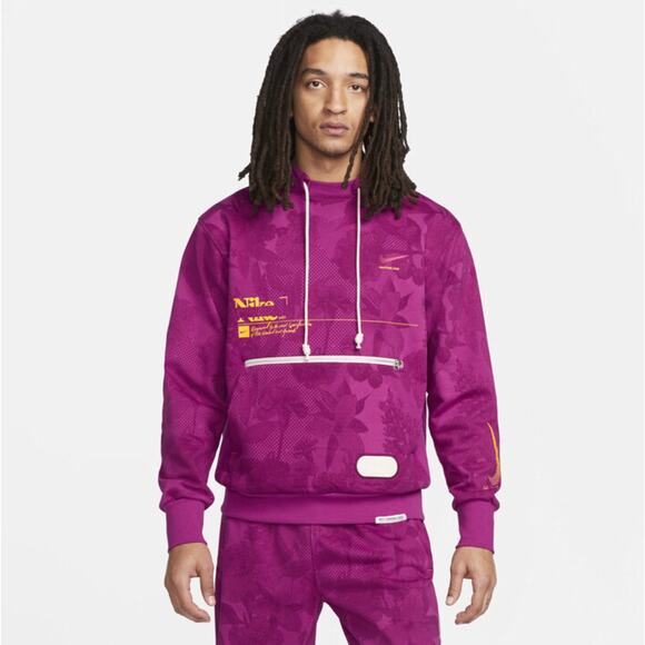 NIKE Dri-FIT Standard Issue Basketball Pullover Hoodie Cactus Flower Purple {72}